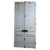 19th century double doors with nice lock. - Reference 0225&nbsp;Width&nbsp;4' 8'' ¾&nbsp;Height&nbsp;9' 9'' ¾