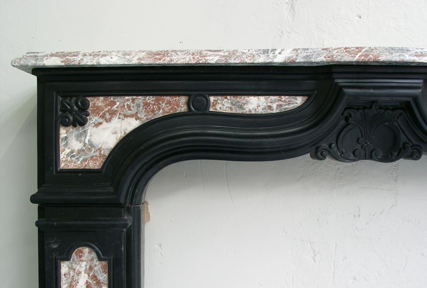 18th century fireplace mantel in two colors of marble-1