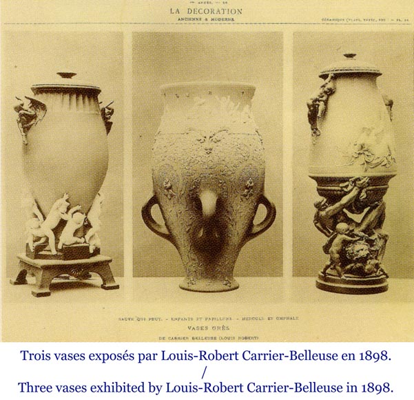 CARRIER BELLEUSE Louis Robert, Extraordinary vase with Urania , science allegory.-11