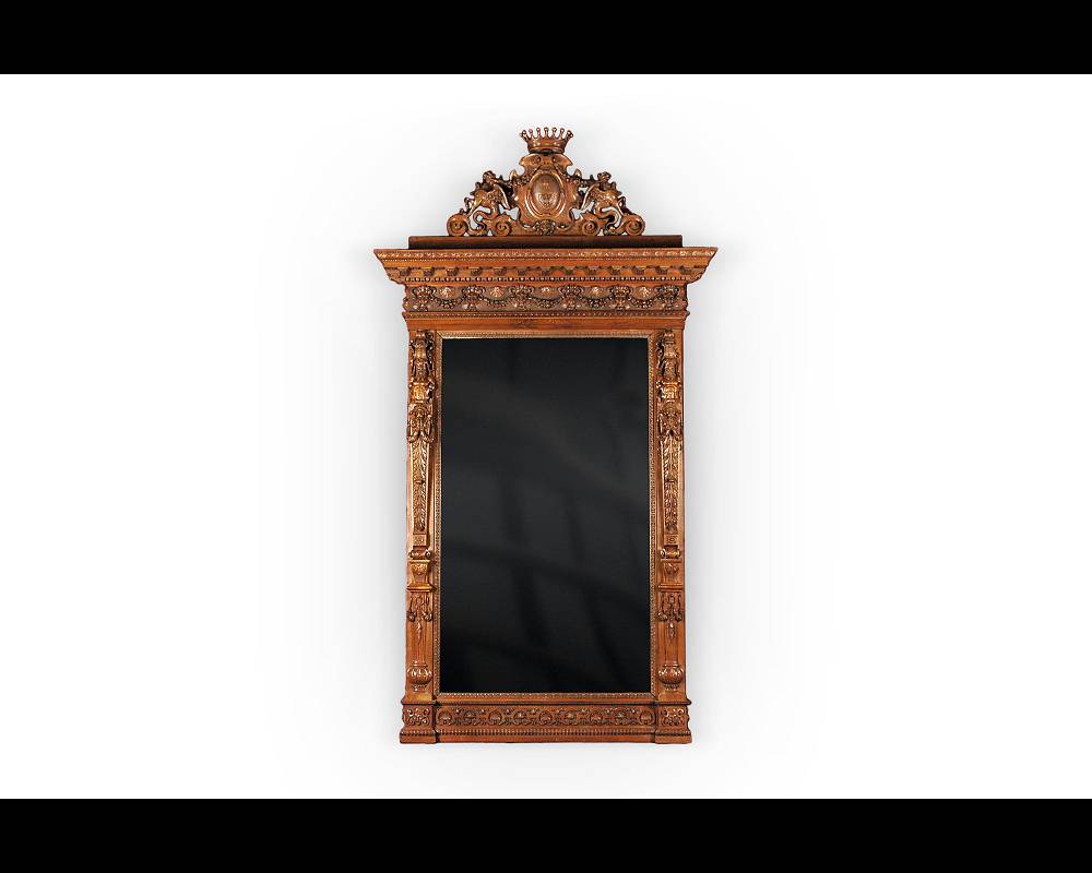 The monumental mirror coming from an exceptional furniture set realized by Moses Michelangelo Guggenheim for the Palazzo Papadopoli in Venice, Italy-0