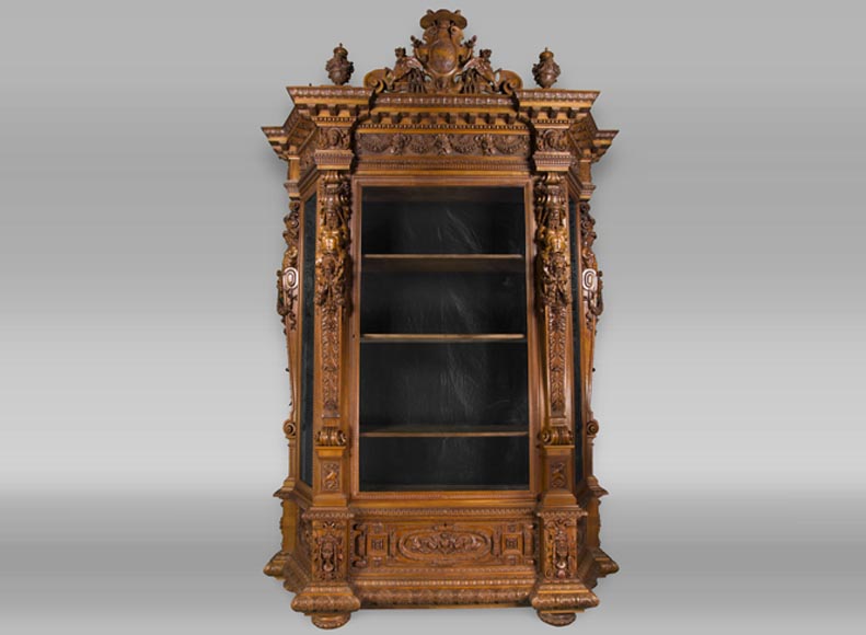 A monumental Display Cabinet coming from an exceptional furniture set realized by Moses Michelangelo Guggenheim for the Palazzo Papadopoli in Venice, Italy-0