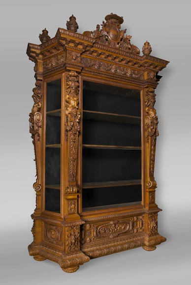 A monumental Display Cabinet coming from an exceptional furniture set realized by Moses Michelangelo Guggenheim for the Palazzo Papadopoli in Venice, Italy-1