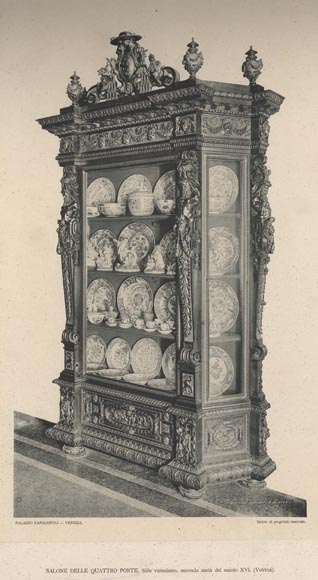 A monumental Display Cabinet coming from an exceptional furniture set realized by Moses Michelangelo Guggenheim for the Palazzo Papadopoli in Venice, Italy-11