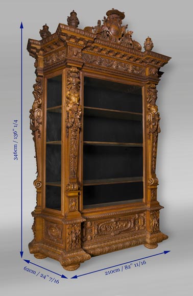 A monumental Display Cabinet coming from an exceptional furniture set realized by Moses Michelangelo Guggenheim for the Palazzo Papadopoli in Venice, Italy-13