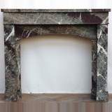 ''Small Campan Mélangé'' marble fireplace mantel - Reference 0437 Width 3' 6'' ⅛ Height 3' 1'' ''Small Campan Mélangé'' marble fireplace mantel - Reference 0437 Width 3' 6'' ⅛ Height 3' 1''