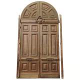 Louis XIV style monumental double oak door. - Reference 0496&nbsp;Width&nbsp;7' 3'' ¾&nbsp;Height&nbsp;14' 11'' ⅞