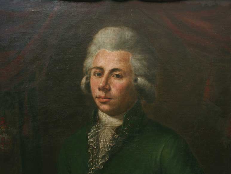 Oak fireplace with portrait of a gentleman-8