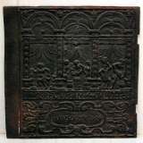 Fireback in cast iron with wine cellar scene - Reference 0553&nbsp;Width&nbsp;2' '' ¾&nbsp;Height&nbsp;2' 1'' ¼
