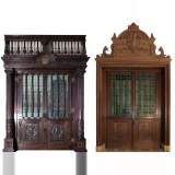 Neo-Renaissance double door. - Reference 0557&nbsp;Width&nbsp;9' 10'' ⅛&nbsp;Height&nbsp;14' 2'' ⅛