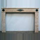 Marble fireplace mantel. Directoire style. - Reference 0720&nbsp;Width&nbsp;5' 8'' ⅛&nbsp;Height&nbsp;3' 8'' ⅞