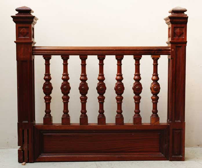 Mahogany newel post and staircase late 19th century.-2