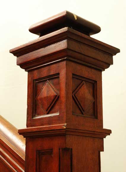 Mahogany newel post and staircase late 19th century.-6