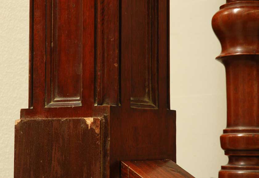 Mahogany newel post and staircase late 19th century.-7