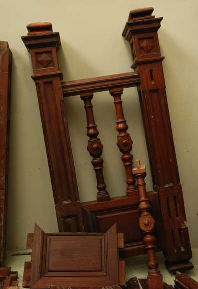 Mahogany newel post and staircase late 19th century.-13