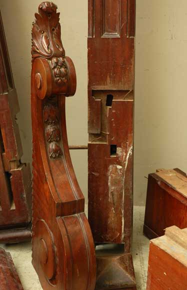 Mahogany newel post and staircase late 19th century.-14