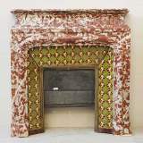 Louis XIV style mantel with fluted acroterion  - Reference 0899&nbsp;Width&nbsp;4' 4'' ⅜&nbsp;Height&nbsp;4' 6'' 