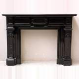 Fireplace mantel in fine black Belgium marble - Reference 0925&nbsp;Width&nbsp;4' 11'' &nbsp;&nbsp;&nbsp;150cm&nbsp;Height&nbsp;3' 9'' ¼&nbsp;&nbsp;&nbsp;115cm