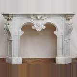 Fireplace mantel in Carrara marble, Napoleon III period