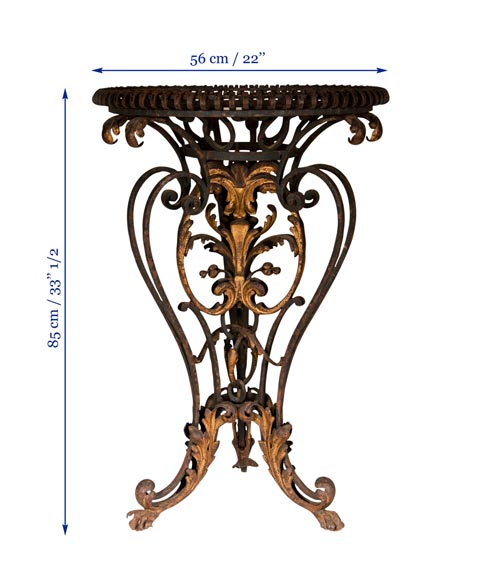 Louis XV style brazier in gilt wrought iron-7
