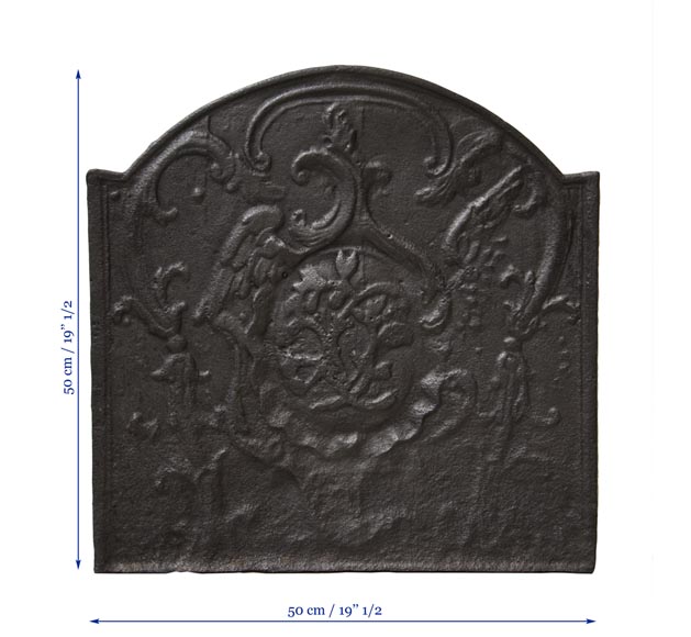 Antique cast iron fireback with monogram Firebacks