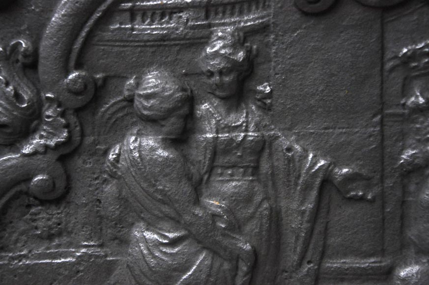 "Hercules spinning at Omphale's feet," antique fireback Firebacks