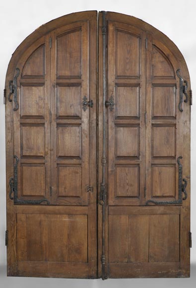 Important pair of doors in oak with flaps-1