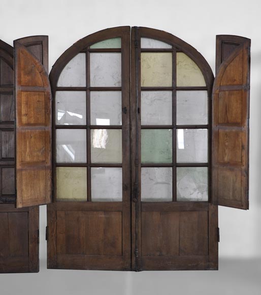 Important pair of doors in oak with flaps-2