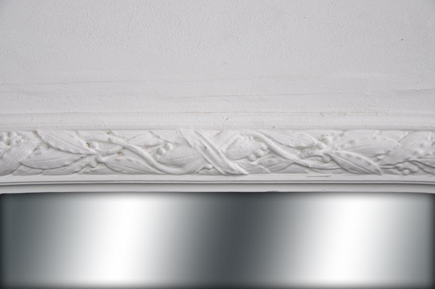 Antique Louis XVI style overmantel with a frieze of laurel and ovals-1