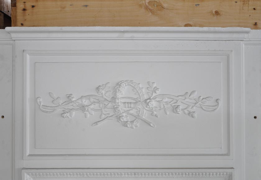 A Louis XVI style painted in white Overmantel with a bow-1