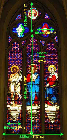 Stained glass window from a chapel with Jesus as central figure-4