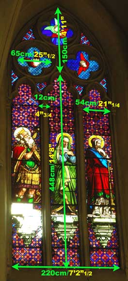 Stained glass window from a chapel with Mary as central figure-5
