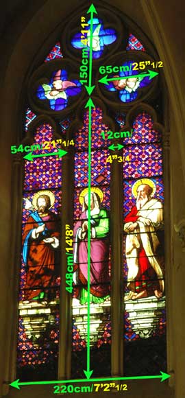 Stained glass window from a chapel with Saint Anne as central figure -5