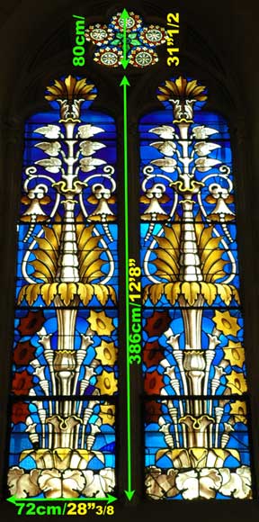 Stained glass windows with floral designs -8