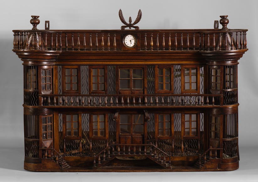Rare antique bird cage in the shape of a miniature castle, late 19th century-1