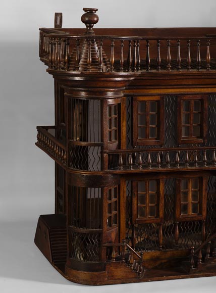 Rare antique bird cage in the shape of a miniature castle, late 19th century-2