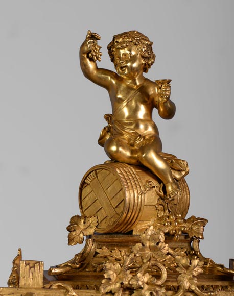 A Napoleon III style clock made out of porcelain and gilded bronze representing Bacchus, god of wine-2