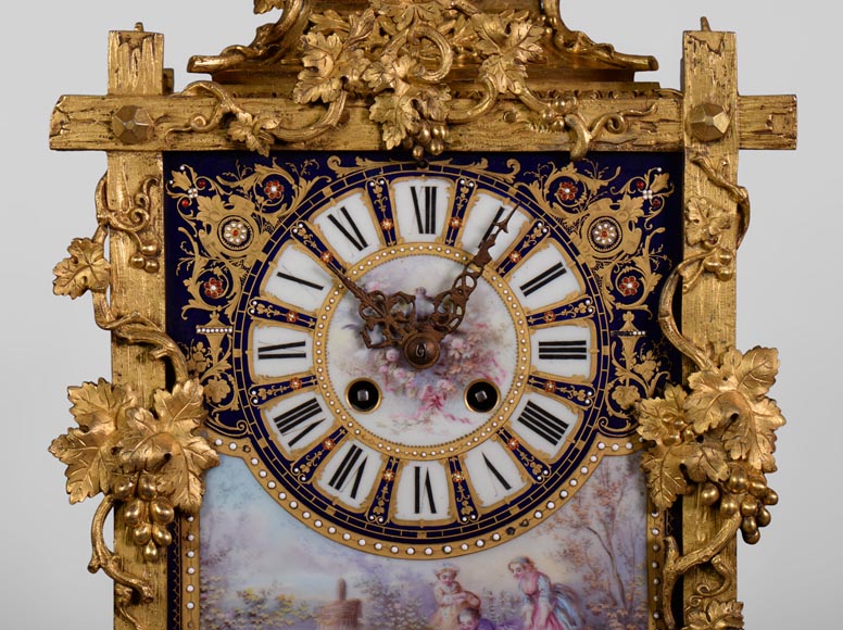 A Napoleon III style clock made out of porcelain and gilded bronze representing Bacchus, god of wine-4