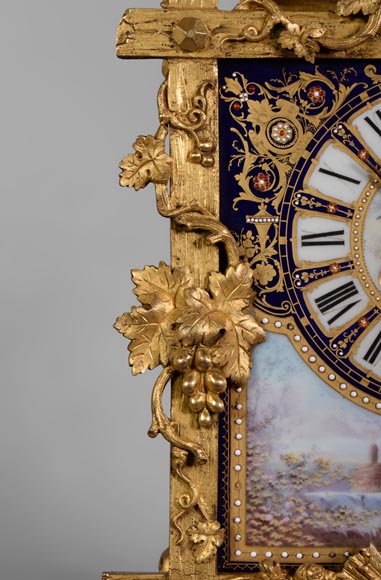 A Napoleon III style clock made out of porcelain and gilded bronze representing Bacchus, god of wine-6