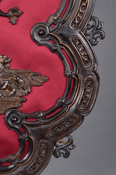 Maison MARNYHAC (att. to) - Antique Chinese style firescreen in brown patina bronze, second half of the 19th century-8
