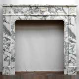 Arabescato marble fireplace mantel - Napoleon III - Reference 1063 Width 4' 3'' ⅝ 131cm Height 3' 11'' ¼ 120cm Arabescato marble fireplace mantel - Napoleon III - Reference 1063 Width 4' 3'' ⅝ 131cm Height 3' 11'' ¼ 120cm