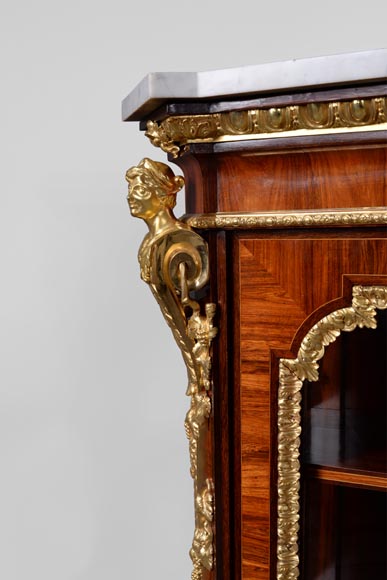 MONBRO (att. to) Pair of cabinets with  espagnolettes in gilt bronze-3