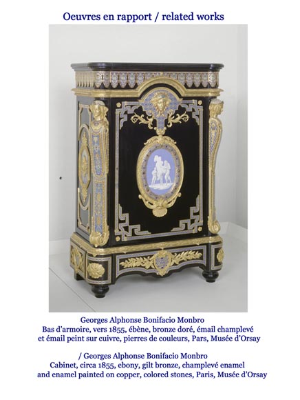MONBRO (att. to) Pair of cabinets with  espagnolettes in gilt bronze-12