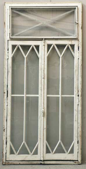 Restoration style wooden and glass double window -0