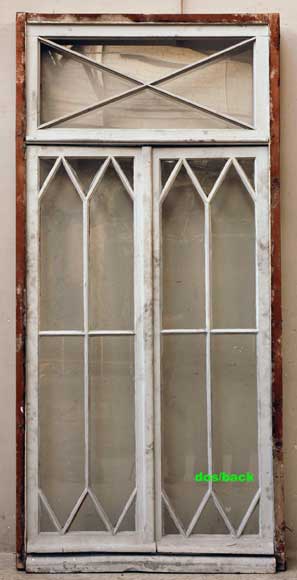 Restoration style wooden and glass double window -7