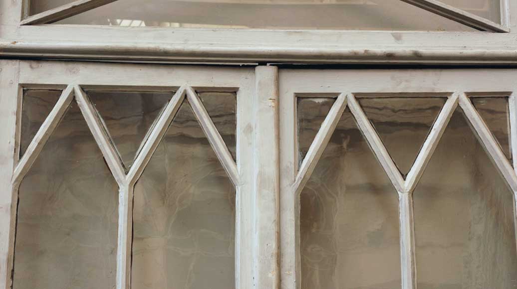 Restoration style wooden and glass double window -9