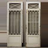 Fake pair of Restoration style wood and glass doors  - Reference 1068&nbsp;Width&nbsp;3' 7'' ¼&nbsp;Height&nbsp;10' 1'' ¼