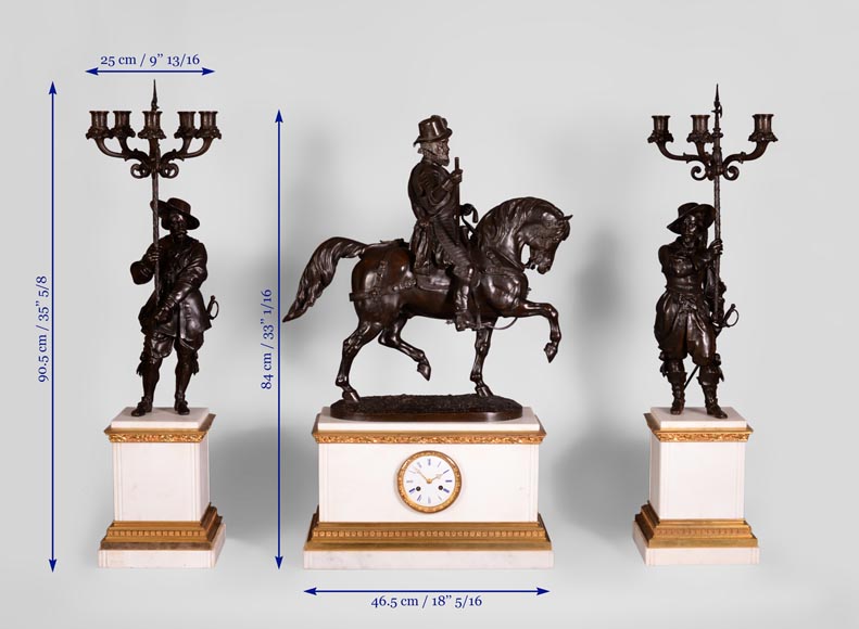 Alfred Émile O'Hara de Nieuwerkerke - Equestrian statue of William the Silent, Prince of Orange Nassau and two candelabras with halberdiers after Carlo Marochetti.-15