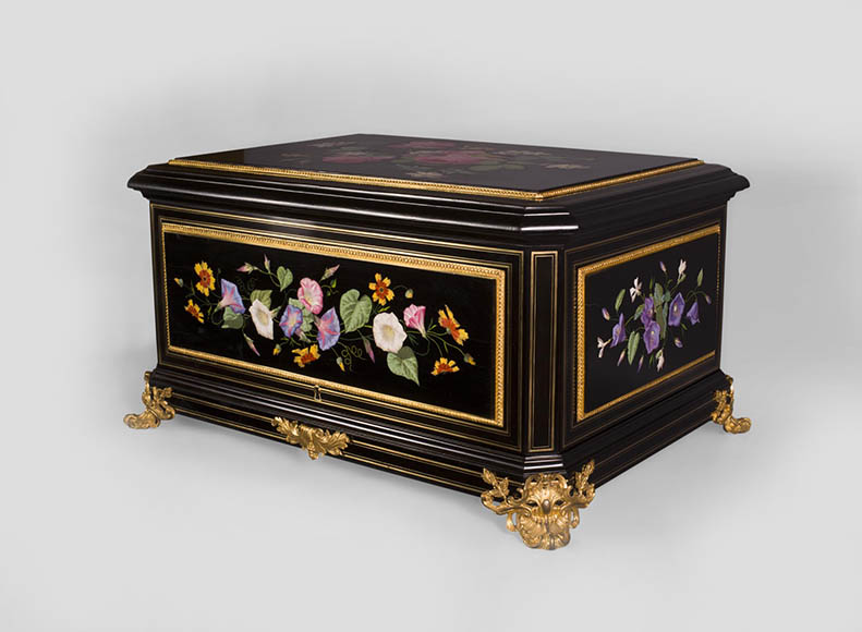 Julien-Nicolas RIVART (1802-1867) - Exceptional Jewel Case decorated with porcelain marquetry from Elsa Schiaparelli’s collection-0