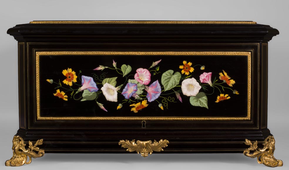 Julien-Nicolas RIVART (1802-1867) - Exceptional Jewel Case decorated with porcelain marquetry from Elsa Schiaparelli’s collection-2