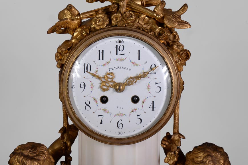 Louis XVI style little clock with putti by Perrineau-1